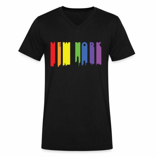 New York design Rainbow - Men's V-Neck T-Shirt by Canvas