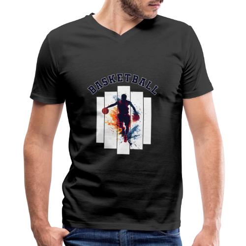 Basketball Never Stops - Men's Premium Organic V-Neck T-Shirt