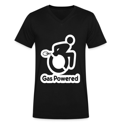 This wheelchair is gas powered * - Men's V-Neck T-Shirt by Canvas