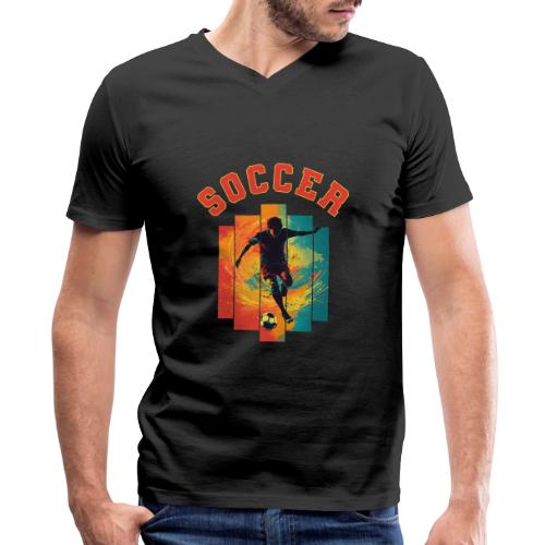 Soccer Heartbeat - Men's Premium Organic V-Neck T-Shirt