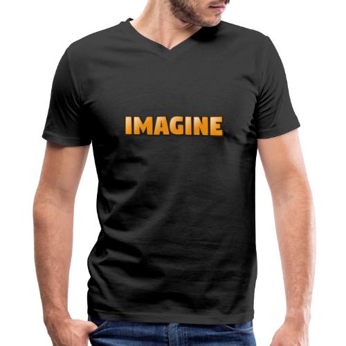 Imagine Word Art – Creative Gradient Design - Men's Premium Organic V-Neck T-Shirt