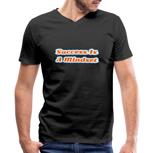 Success Is a Mindset — Motivational Glow Script - Men's Premium Organic V-Neck T-Shirt