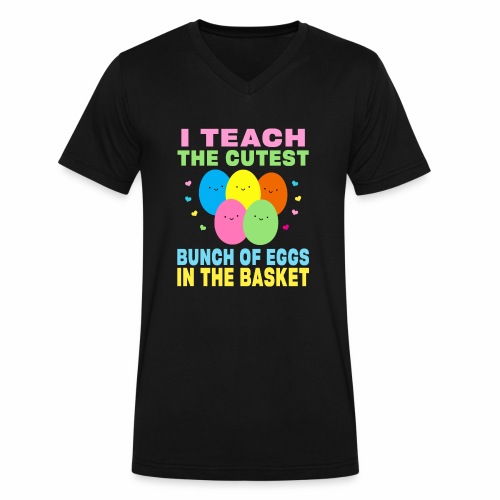 I Teach the Cutest Egg in the Basket School Easter - Men's V-Neck T-Shirt by Canvas