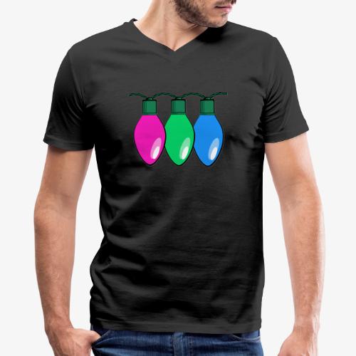 Polysexual Pride Christmas Lights - Men's V-Neck T-Shirt by Canvas