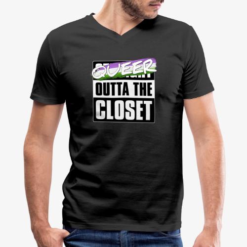 Queer Outta the Closet - Genderqueer Pride - Men's V-Neck T-Shirt by Canvas