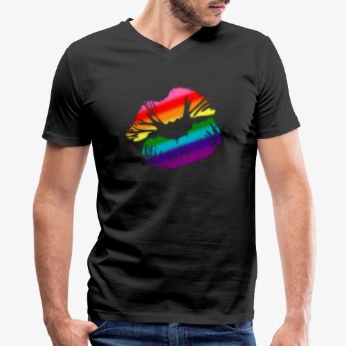 Original Gilbert Baker LGBTQ Love Rainbow Pride - Men's V-Neck T-Shirt by Canvas