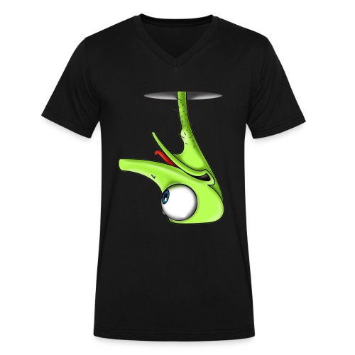 Funny Green Ostrich - Men's V-Neck T-Shirt by Canvas