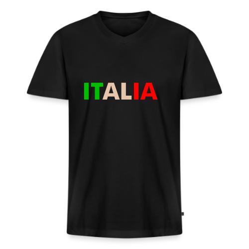 ITALIA green, white, red - Men's Premium Organic V-Neck T-Shirt
