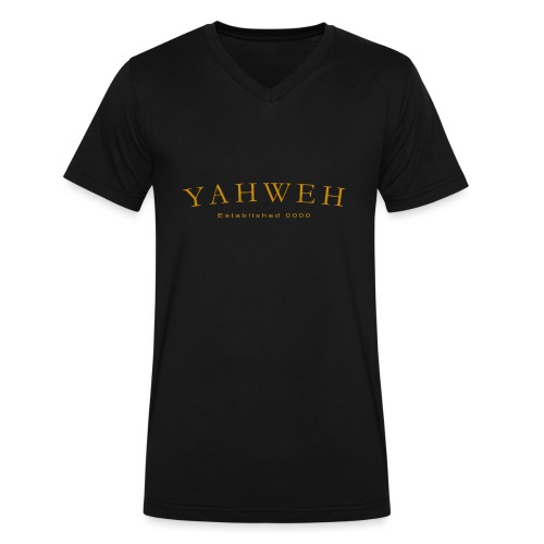 Yahweh Established 0000 in Gold - Men's V-Neck T-Shirt by Canvas