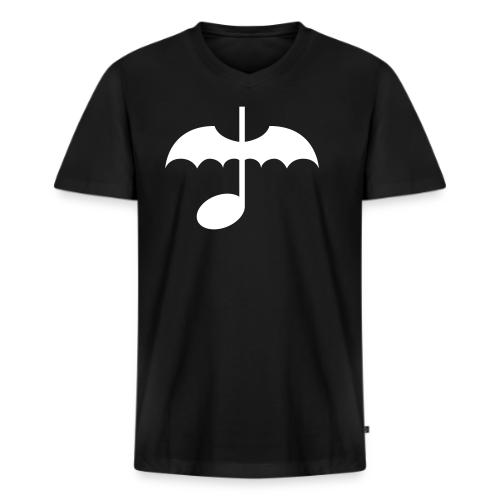 Music Note with Bat Wings - Men's Premium Organic V-Neck T-Shirt