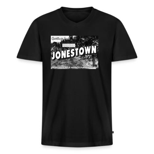 Jonestown Postcard - Men's Premium Organic V-Neck T-Shirt
