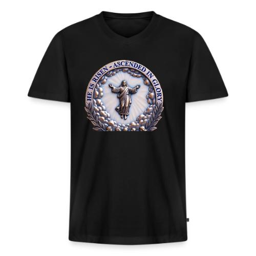 He Is Risen Ascended In Glory T Shirt, Gift - Men's Premium Organic V-Neck T-Shirt
