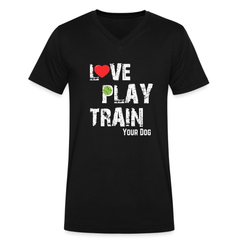 Love.Play.Train Your dog - Men's V-Neck T-Shirt by Canvas