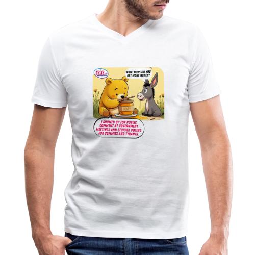 Honey Bear - Fire Tyrants - Men's V-Neck T-Shirt by Bella + Canvas