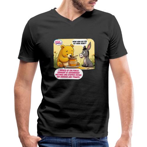 Honey Bear - Fire Tyrants - Men's Premium Organic V-Neck T-Shirt