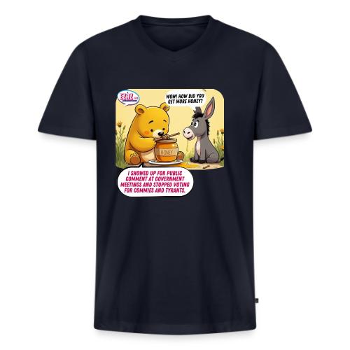Honey Bear - Fire Tyrants - Men's V-Neck T-Shirt by Bella + Canvas