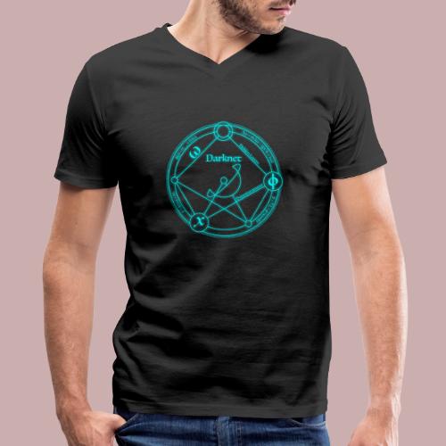 darknet logo cyan - Men's V-Neck T-Shirt by Canvas