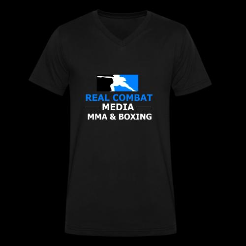 RCM MMA & BOXING Light Blue White Text - Men's V-Neck T-Shirt by Bella + Canvas