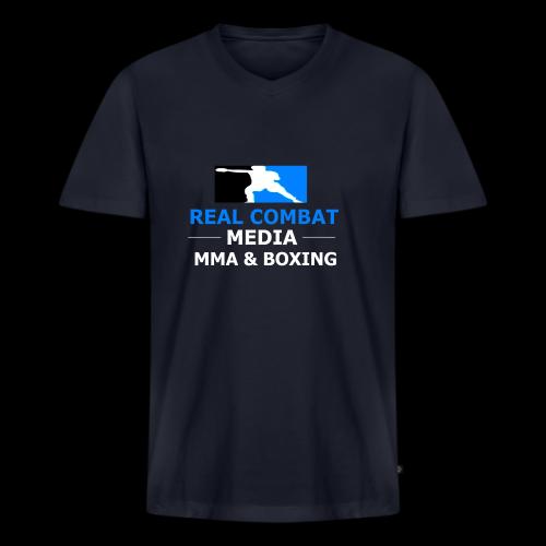 RCM MMA & BOXING Light Blue White Text - Men's V-Neck T-Shirt by Bella + Canvas