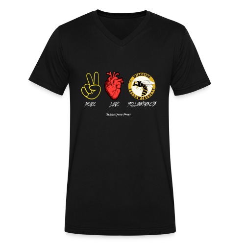 Peace Love Yellowjackets - Men's V-Neck T-Shirt by Canvas