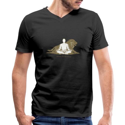 Silence Builds Kings Meditation Lion - Men's V-Neck T-Shirt by Bella + Canvas
