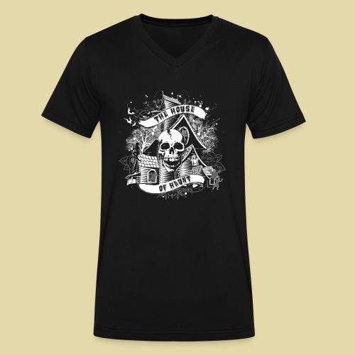 hoh_tshirt_skullhouse - Men's V-Neck T-Shirt by Canvas