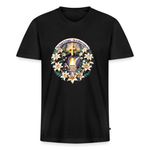 Easter The Tomb Is Empty T Shirt, Christian Gift - Men's Premium Organic V-Neck T-Shirt