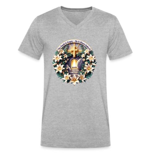 Easter The Tomb Is Empty T Shirt, Christian Gift - Men's V-Neck T-Shirt by Bella + Canvas