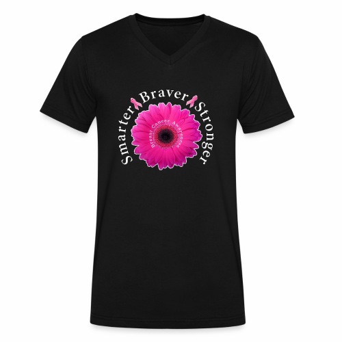 Breast Cancer Awareness Smarter Braver Stronger. - Men's V-Neck T-Shirt by Canvas