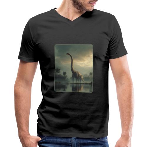 Brachiosaurus Misty Lake Design - Men's Premium Organic V-Neck T-Shirt