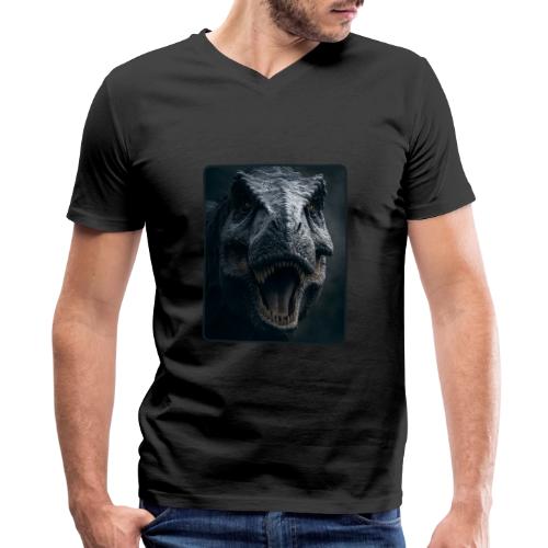 T Rex Cinematic Close-Up Design - Men's Premium Organic V-Neck T-Shirt