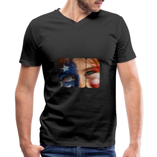 USA: Patriot Gaze - Men's Premium Organic V-Neck T-Shirt