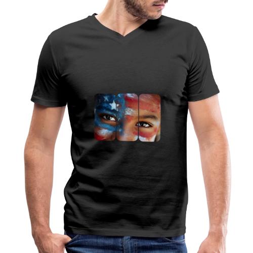 USA: Eyes of the Flag - Men's Premium Organic V-Neck T-Shirt