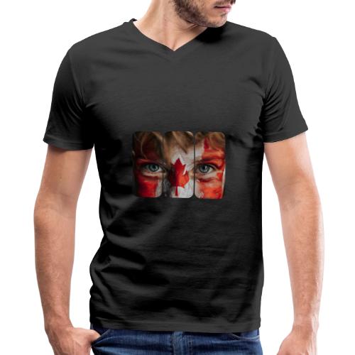 Canada: Maple Leaf Gaze - Men's Premium Organic V-Neck T-Shirt