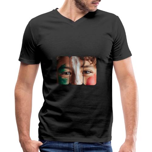 Mexico: Three Stripes of Pride - Men's Premium Organic V-Neck T-Shirt