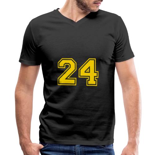 Number 24 in a classic athletic collegiate font - Men's Premium Organic V-Neck T-Shirt