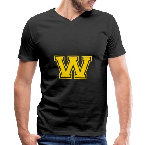 Letter W – Capital Athletic Alphabet Monogram - Men's Premium Organic V-Neck T-Shirt