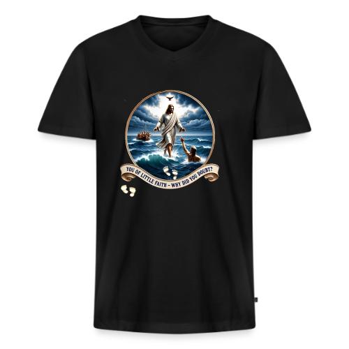 Walking On Water Faith T Shirt, Christian Miracle - Men's Premium Organic V-Neck T-Shirt
