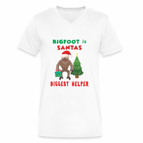 Santas Biggest Helper Squatchy Christmas Present. - Men's V-Neck T-Shirt by Canvas