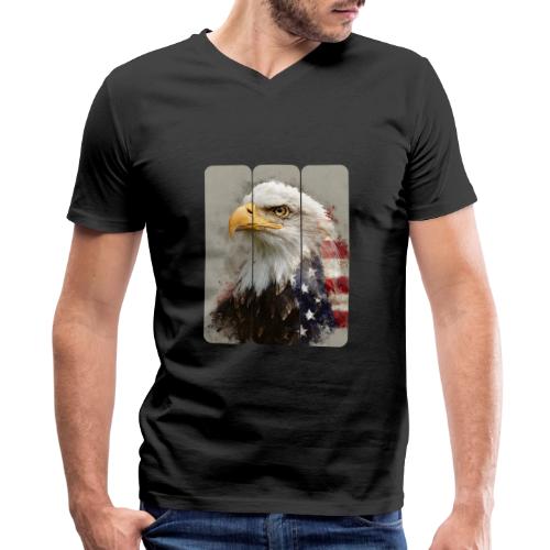 USA: Eagle of the Free - Men's Premium Organic V-Neck T-Shirt