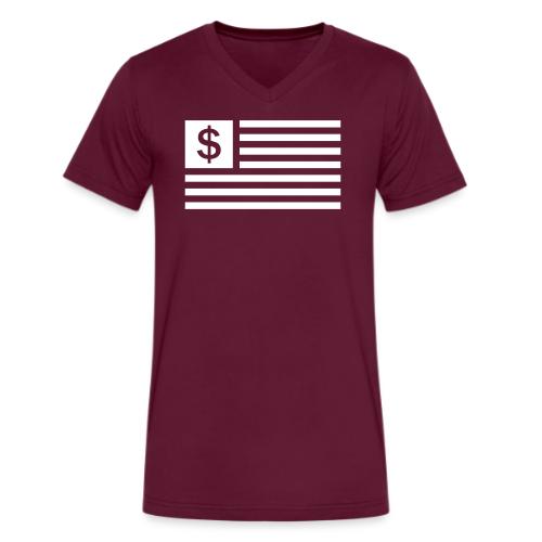 American Dollar Sign Flag - Men's V-Neck T-Shirt by Bella + Canvas