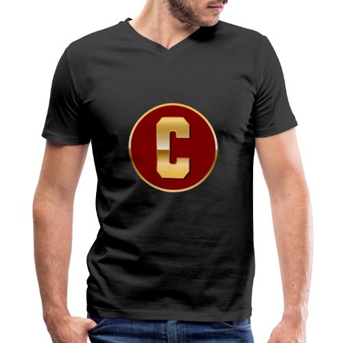 Letter C – Capital Varsity Alphabet Monogram - Men's Premium Organic V-Neck T-Shirt