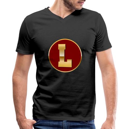 Letter L – Capital Varsity Alphabet Monogram - Men's Premium Organic V-Neck T-Shirt