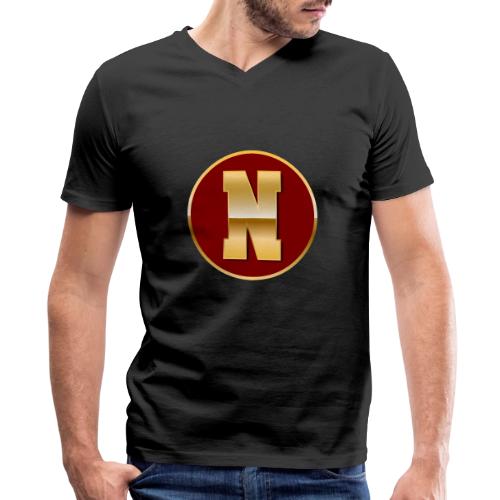 Letter N – Capital Varsity Alphabet Monogram - Men's Premium Organic V-Neck T-Shirt