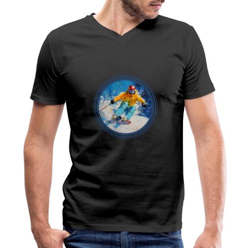 Born for Skiing - Men's Premium Organic V-Neck T-Shirt