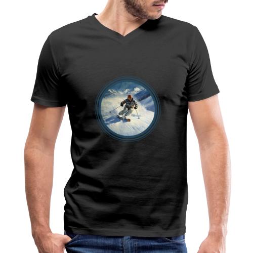 Skiing Power Moves - Men's Premium Organic V-Neck T-Shirt