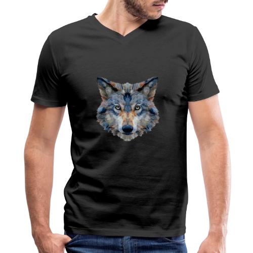 Wolf: Chromatic Wild Gaze - Men's Premium Organic V-Neck T-Shirt