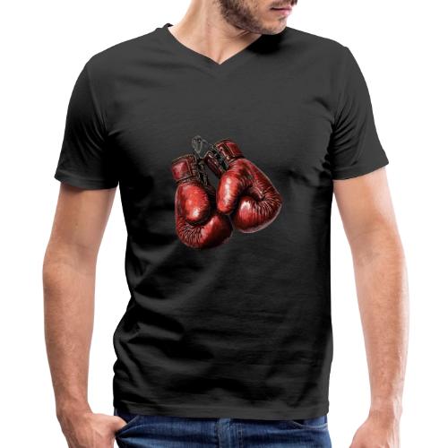 Legacy Boxing Gloves - Men's Premium Organic V-Neck T-Shirt