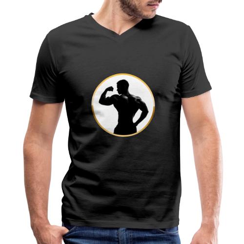 Bodybuilder: Classic Flex Emblem - Men's Premium Organic V-Neck T-Shirt