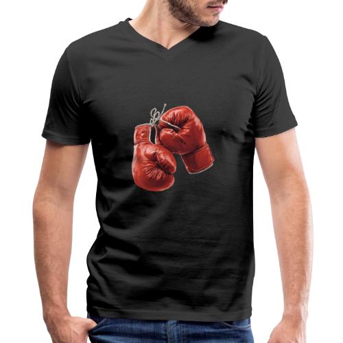 Boxing: Hanging Gloves Icon - Men's Premium Organic V-Neck T-Shirt
